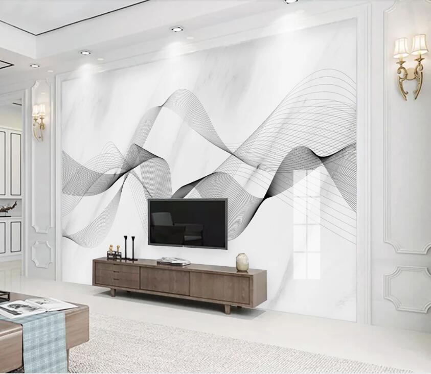 3D Black Wave WC36 Wall Murals Wallpaper AJ Wallpaper 2 