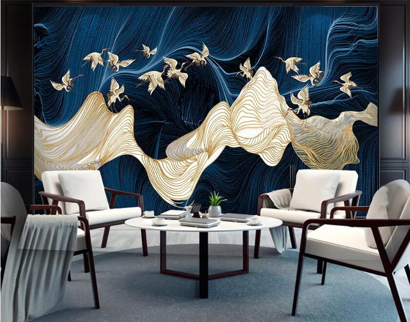 3D Wavy Bird WC22 Wall Murals Wallpaper AJ Wallpaper 2 