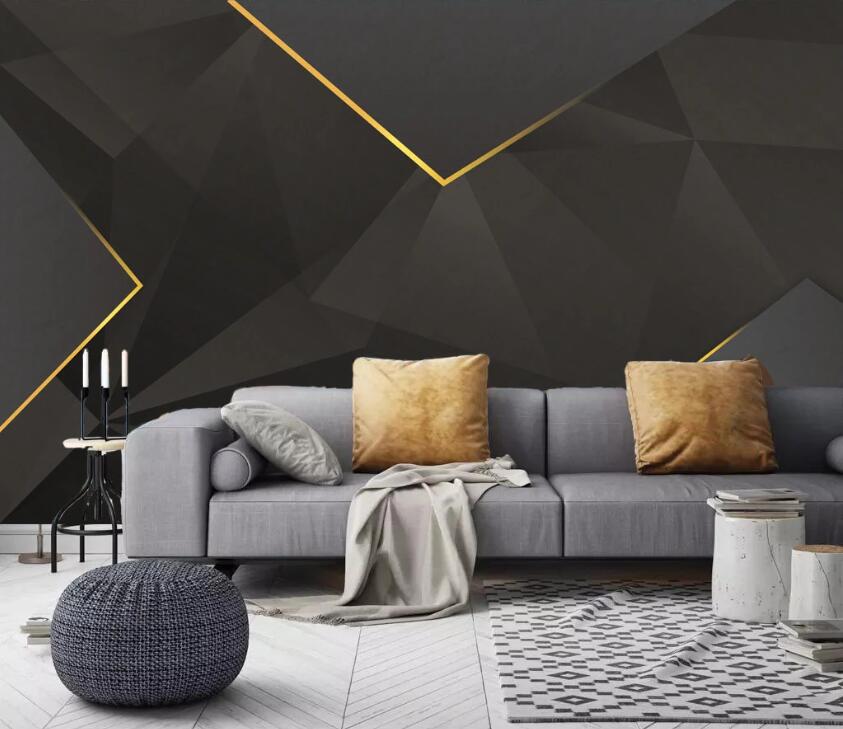 3D Gold Irregular Pattern WC19 Wall Murals Wallpaper AJ Wallpaper 2 