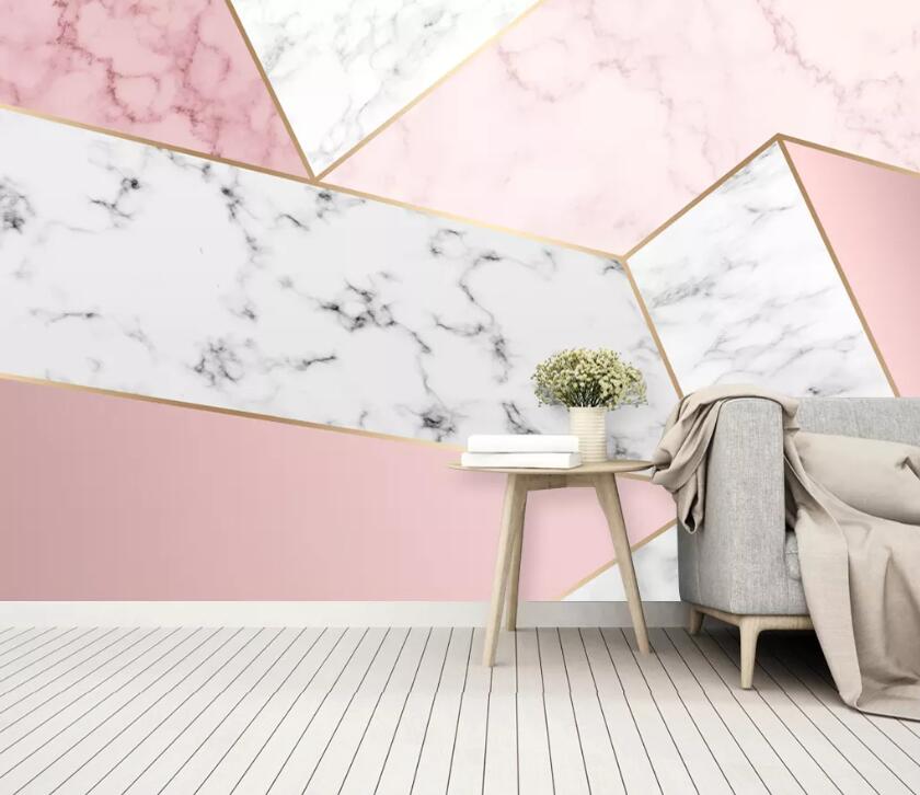 3D Pink Geometry WC15 Wall Murals Wallpaper AJ Wallpaper 2 