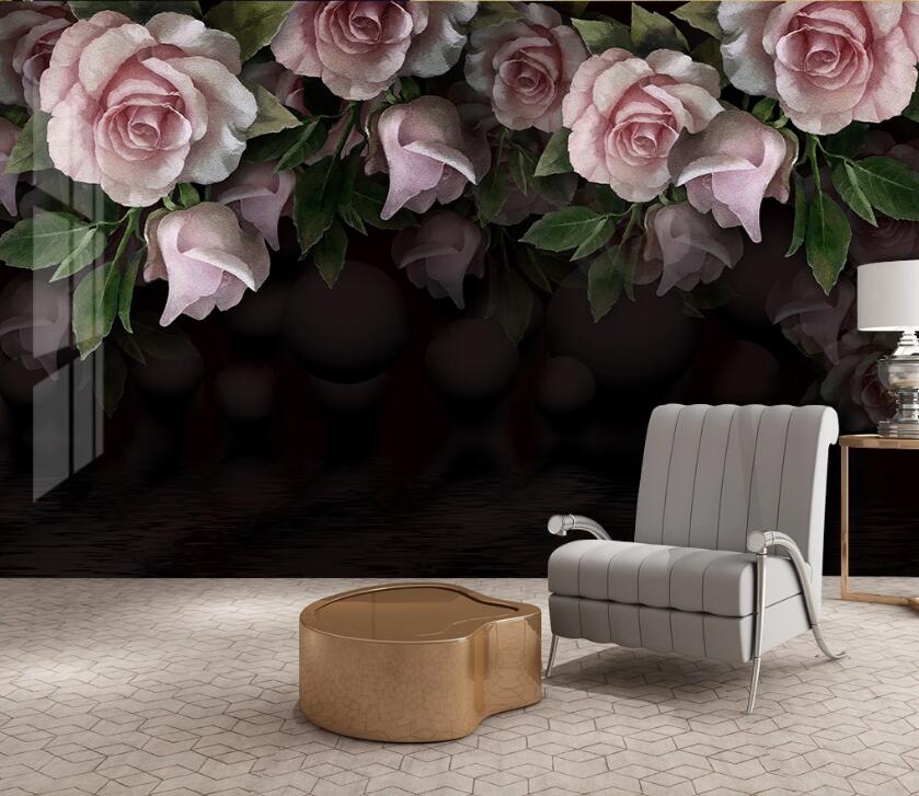 3D Pink Rose WC04 Wall Murals Wallpaper AJ Wallpaper 2 