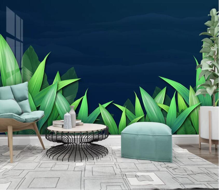 3D Green Leaf WC97 Wall Murals Wallpaper AJ Wallpaper 2 
