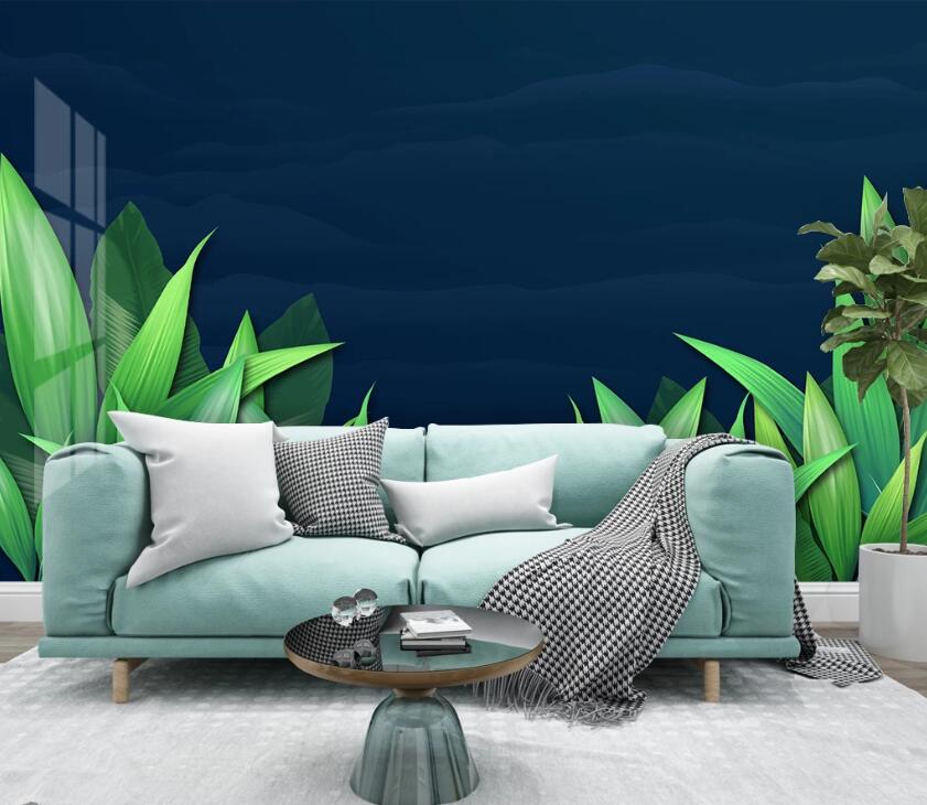3D Green Leaf WC97 Wall Murals Wallpaper AJ Wallpaper 2 