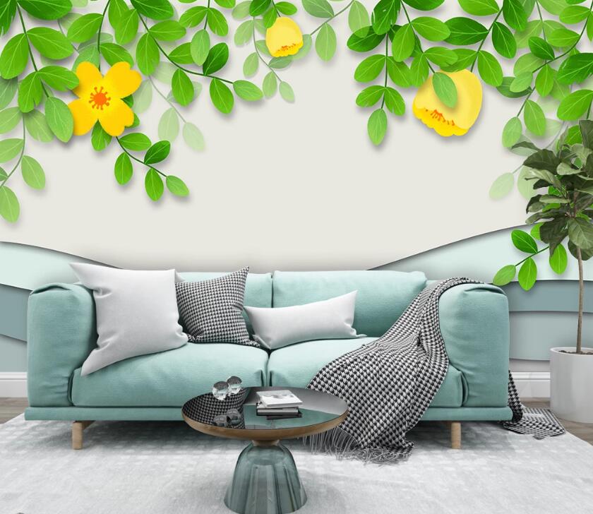 3D Leaves Flower WC96 Wall Murals Wallpaper AJ Wallpaper 2 