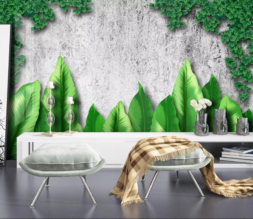 3D Green Leaf WC86 Wall Murals Wallpaper AJ Wallpaper 2 