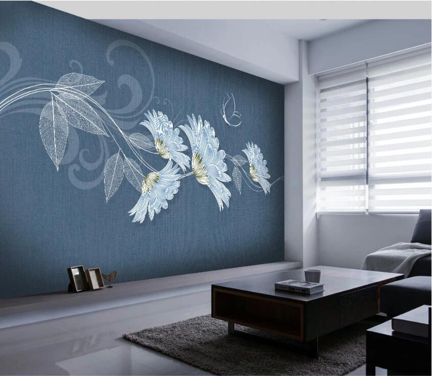 3D Sketch Flowers WC77 Wall Murals Wallpaper AJ Wallpaper 2 