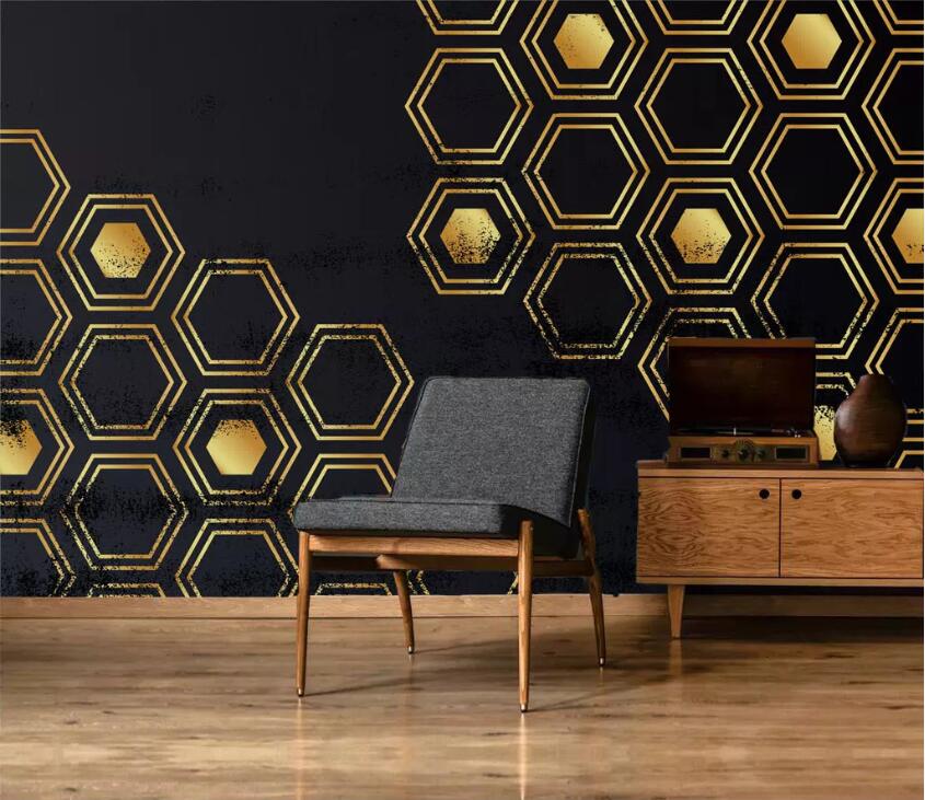 3D Golden Diamond WC33 Wall Murals Wallpaper AJ Wallpaper 2 