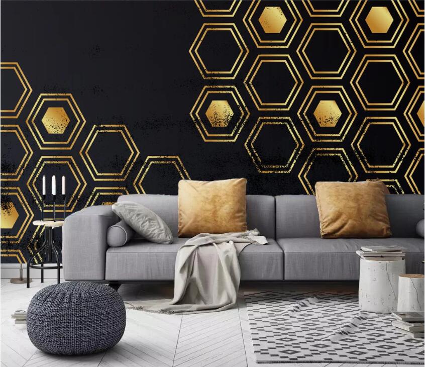 3D Golden Diamond WC33 Wall Murals Wallpaper AJ Wallpaper 2 