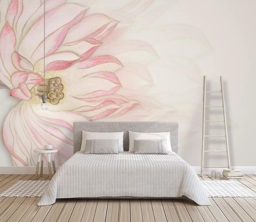 3D Pink Lotus WC21 Wall Murals Wallpaper AJ Wallpaper 2 