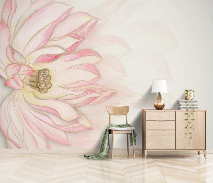 3D Pink Lotus WC21 Wall Murals Wallpaper AJ Wallpaper 2 