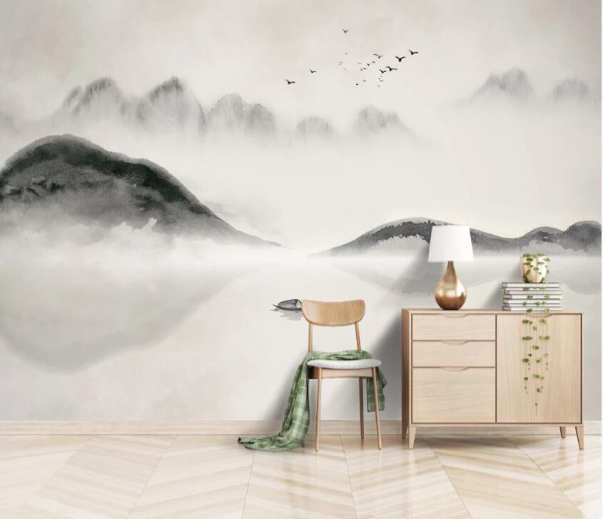 3D Misty Valley WC14 Wall Murals Wallpaper AJ Wallpaper 2 