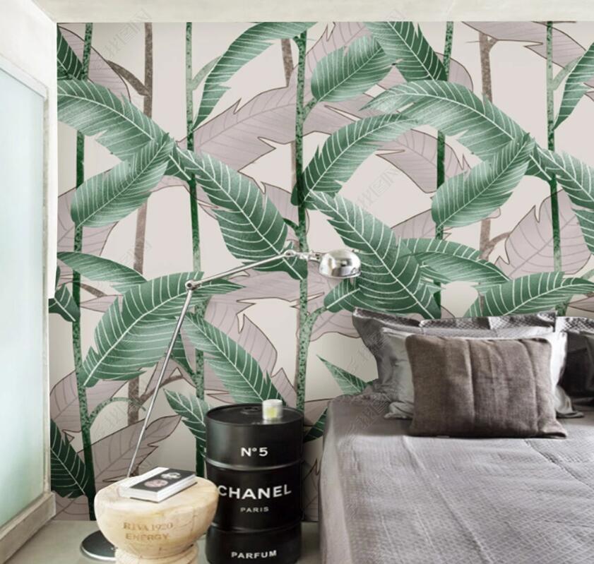3D Green Leaf WC11 Wall Murals Wallpaper AJ Wallpaper 2 