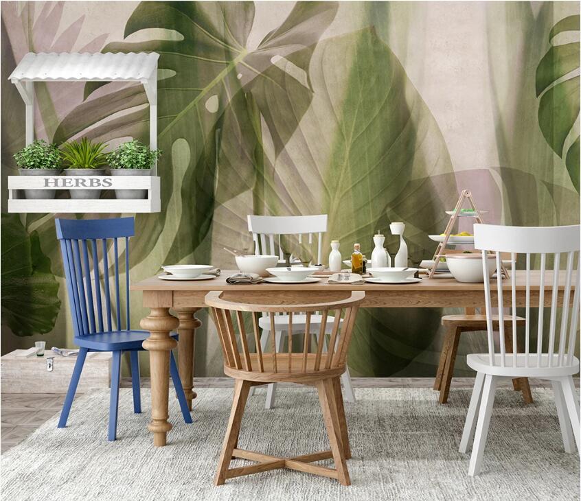 3D Banana Leaf WC04 Wall Murals Wallpaper AJ Wallpaper 2 