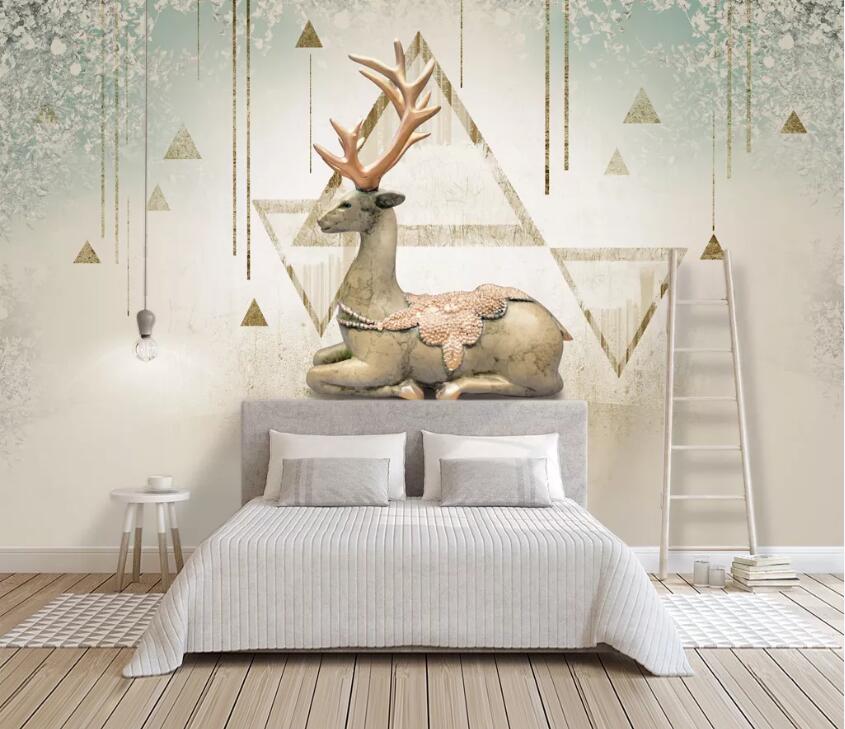 3D Geometric Elk WC86 Wall Murals Wallpaper AJ Wallpaper 2 