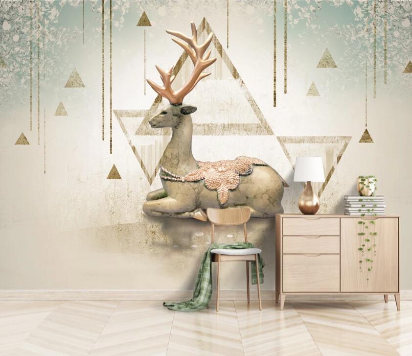 3D Geometric Elk WC86 Wall Murals Wallpaper AJ Wallpaper 2 