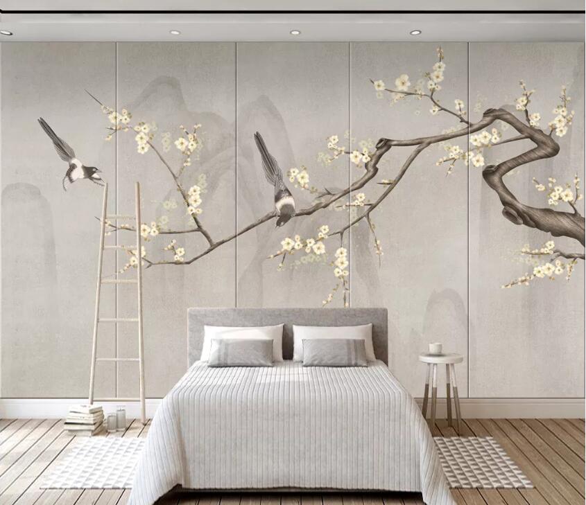 3D Flower Magpie WC79 Wall Murals Wallpaper AJ Wallpaper 2 