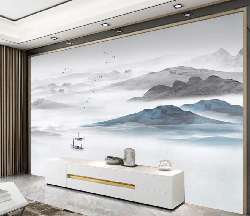 3D Mountain River Painting WC74 Wall Murals Wallpaper AJ Wallpaper 2 