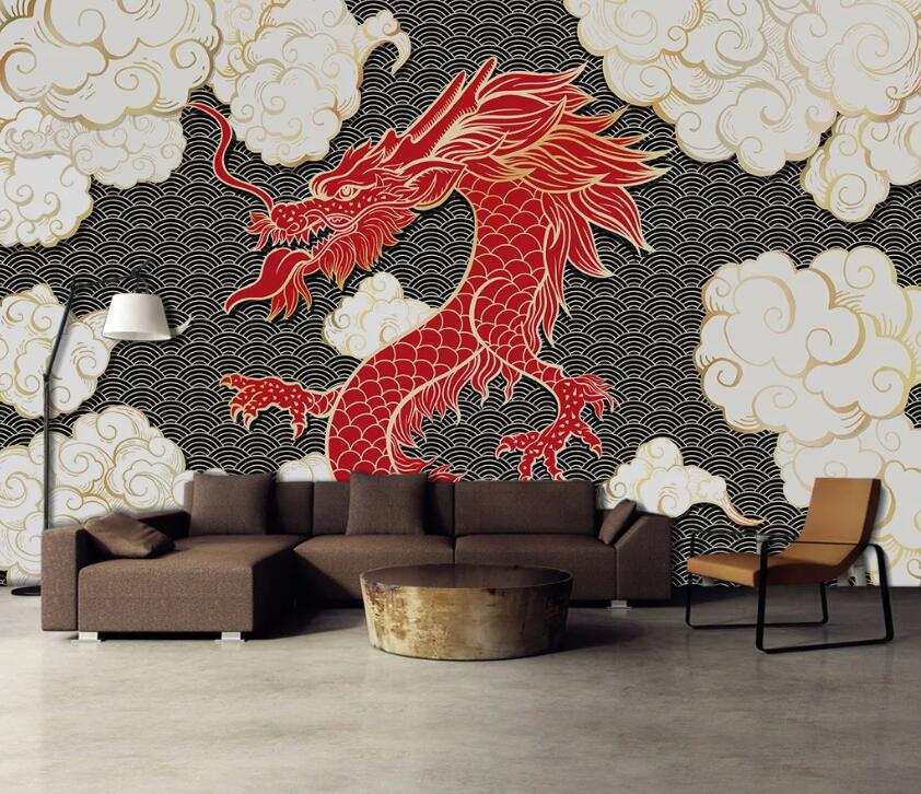 3D Red Dragon WC73 Wall Murals Wallpaper AJ Wallpaper 2 