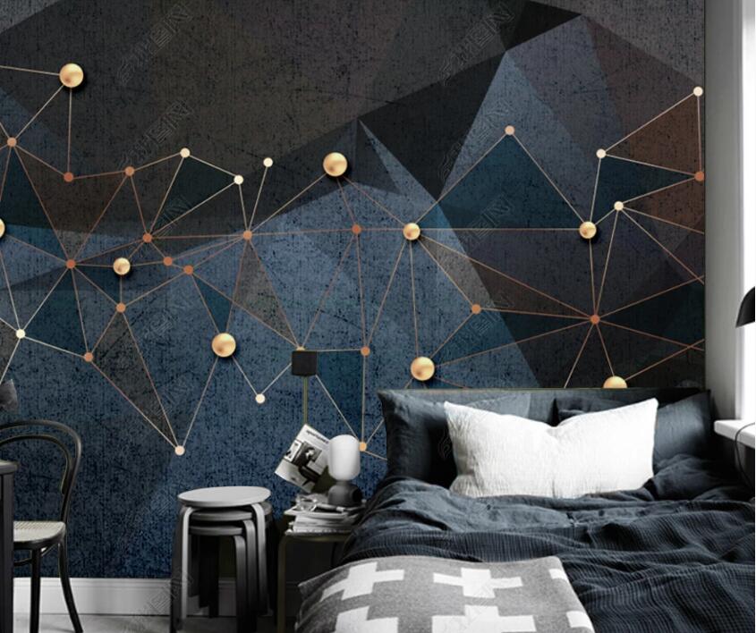 3D Golden Geometry WC70 Wall Murals Wallpaper AJ Wallpaper 2 