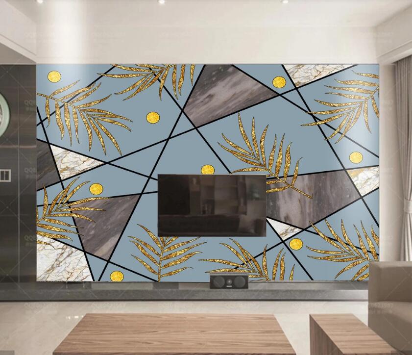 3D Leaf Geometric Pattern WC61 Wall Murals Wallpaper AJ Wallpaper 2 