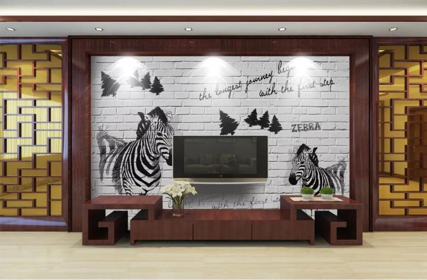 3D Grey Zebra WC93 Wall Murals Wallpaper AJ Wallpaper 2 