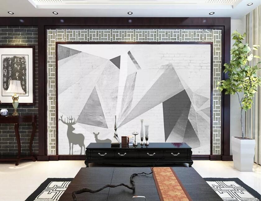 3D Elk Geometry WC92 Wall Murals Wallpaper AJ Wallpaper 2 