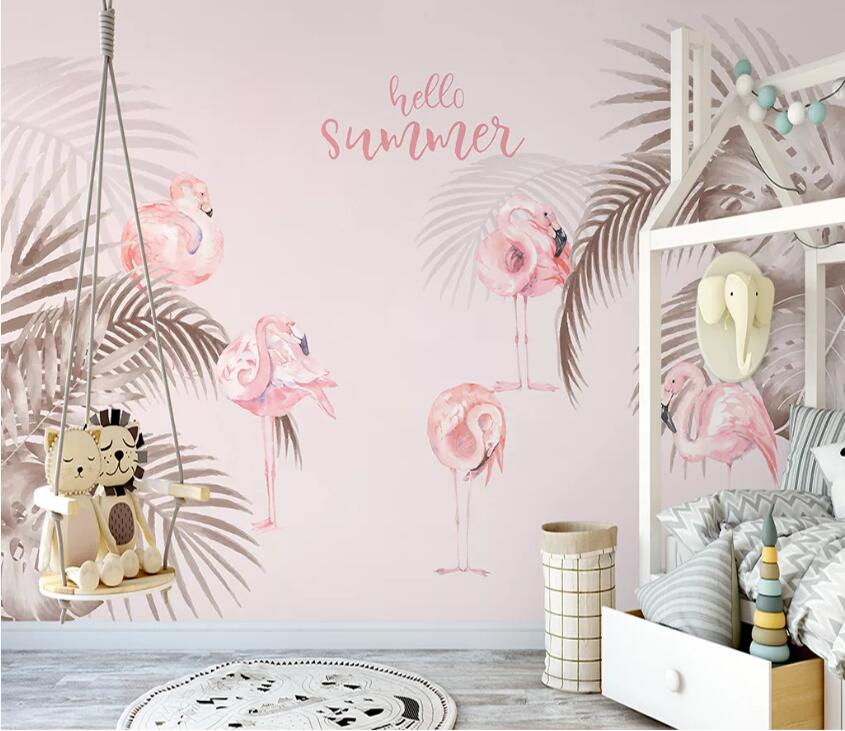 3D Pink Flamingo WC53 Wall Murals Wallpaper AJ Wallpaper 2 
