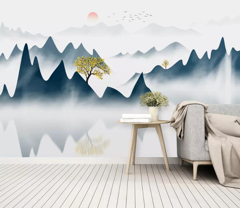 3D Beautiful River Mountain WC52 Wall Murals Wallpaper AJ Wallpaper 2 