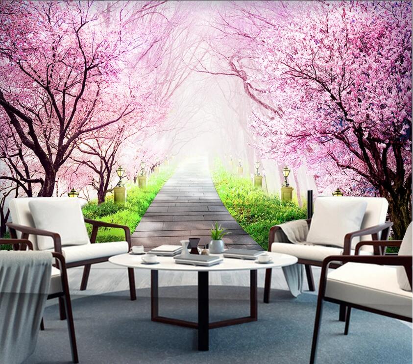 3D Pink Peach WC30 Wall Murals Wallpaper AJ Wallpaper 2 