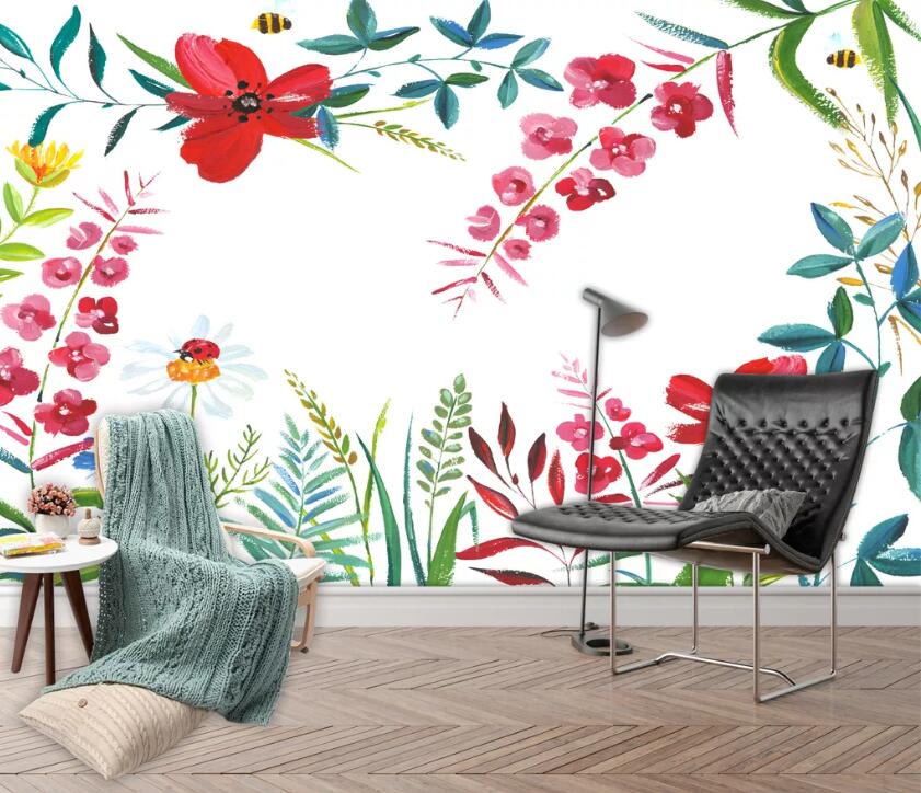 3D Red Flower WC42 Wall Murals Wallpaper AJ Wallpaper 2 