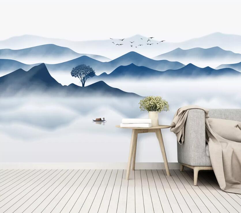 3D Misty Valley WC30 Wall Murals Wallpaper AJ Wallpaper 2 