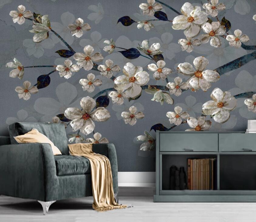 3D White Petals WC13 Wall Murals Wallpaper AJ Wallpaper 2 
