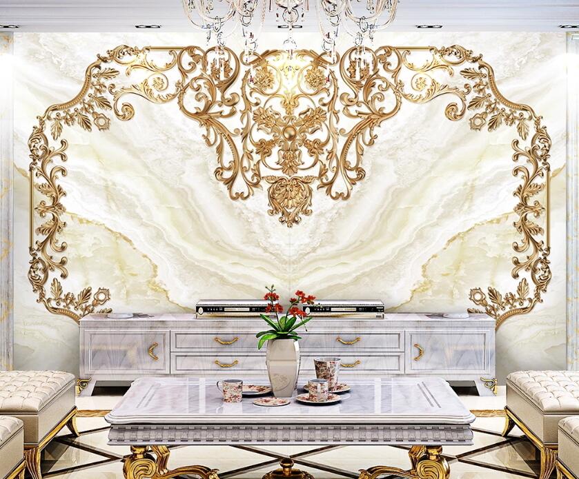 3D Golden Pattern WC2625 Wall Murals