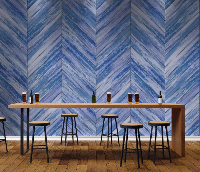 3D Blue Wood WC2615 Wall Murals