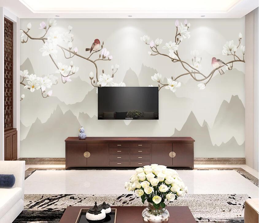 3D Flower Bird WC04 Wall Murals Wallpaper AJ Wallpaper 2 