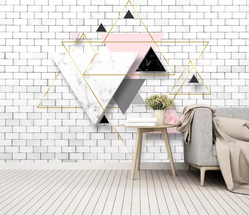 3D Triangle Marble WC2566 Wall Murals