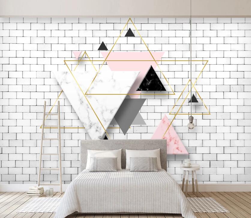 3D Triangle Marble WC2566 Wall Murals