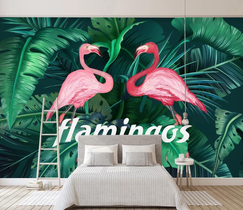 3D Plant Flamingo WC2549 Wall Murals