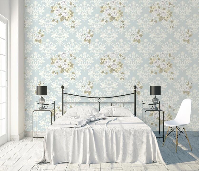 3D White Flowers WC33 Wall Murals Wallpaper AJ Wallpaper 2 
