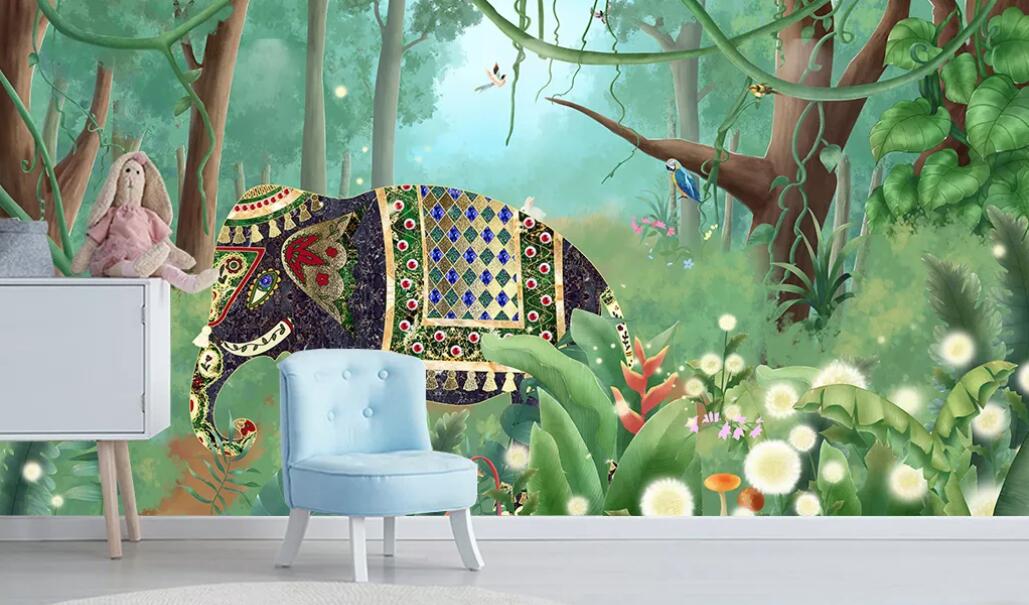3D Elephant Forest WC51 Wall Murals Wallpaper AJ Wallpaper 2 