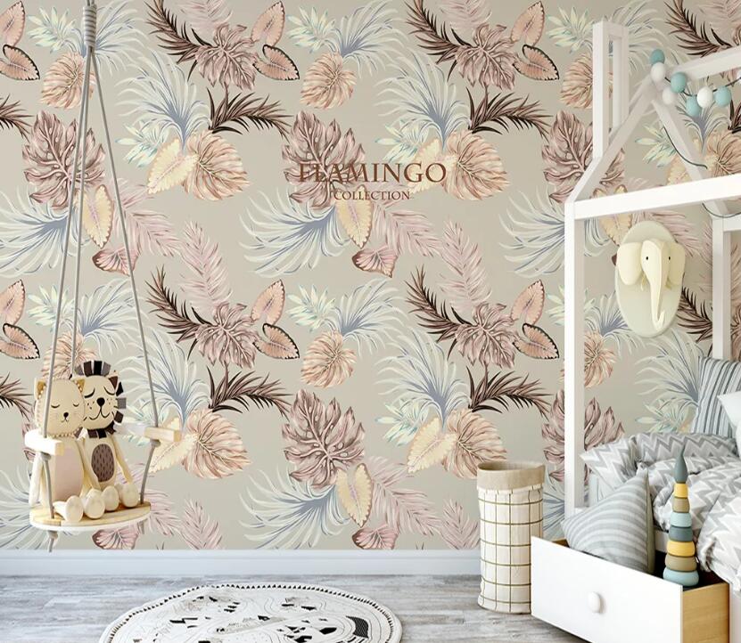 3D Pink Leaves WC2494 Wall Murals