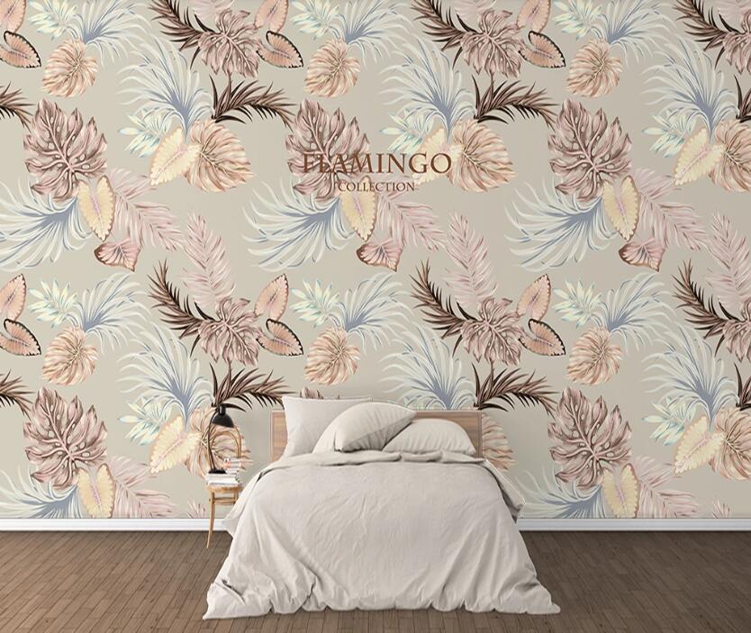 3D Pink Leaves WC2494 Wall Murals