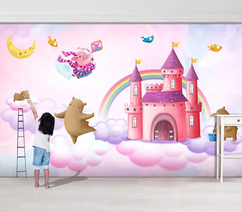 3D Castle Rainbow WC2452 Wall Murals