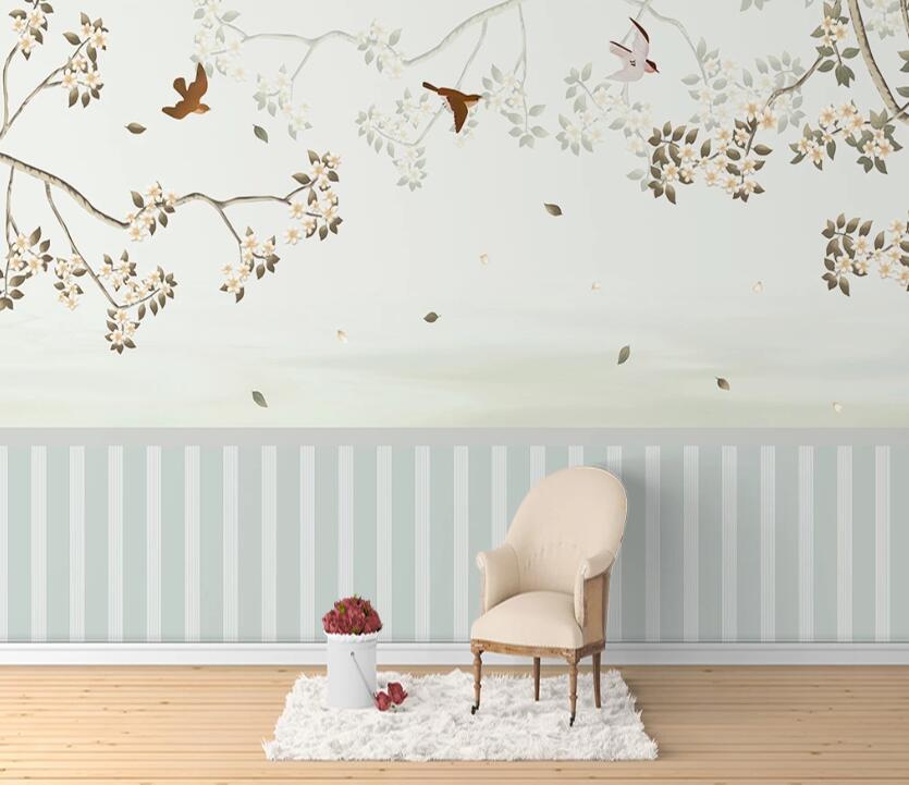 3D Leaf Bird WC07 Wall Murals Wallpaper AJ Wallpaper 2 