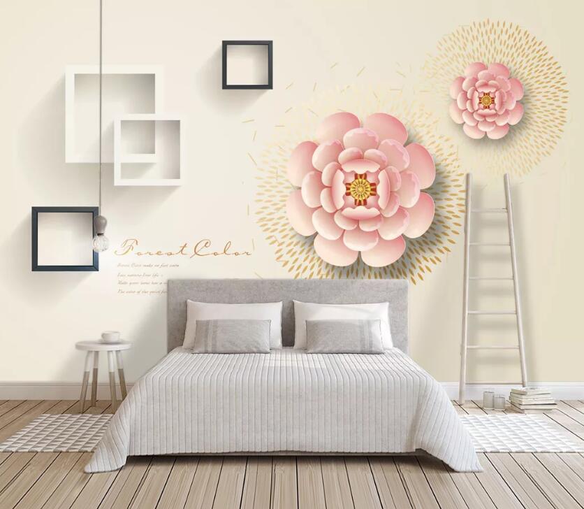 3D Square Flower WC2437 Wall Murals