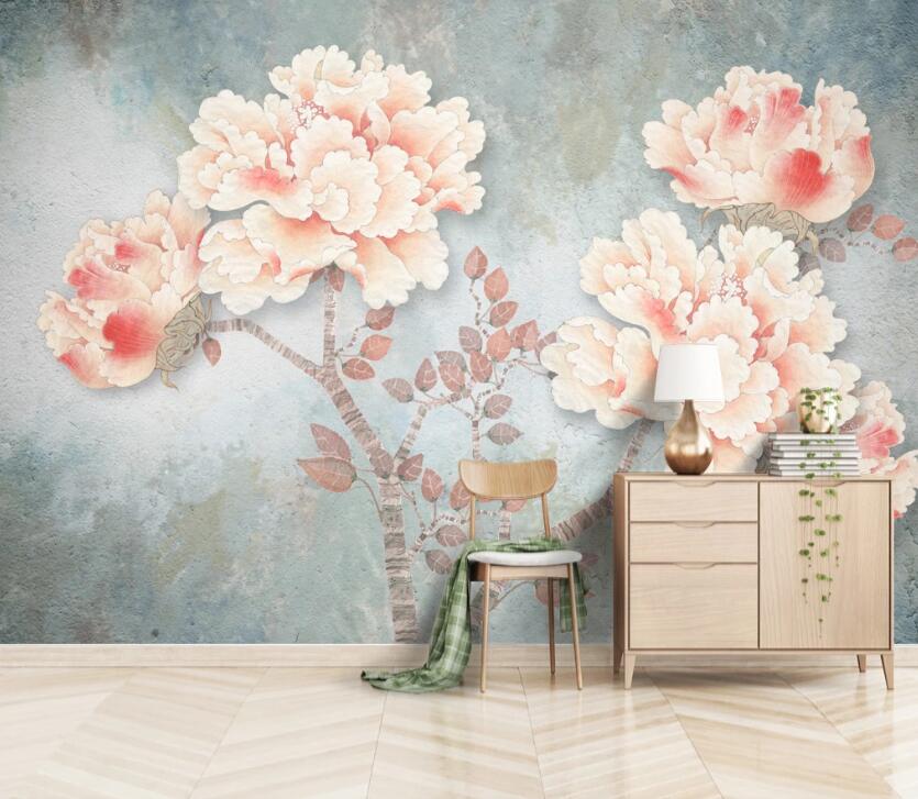 3D Pink Flowers WC40 Wall Murals Wallpaper AJ Wallpaper 2 