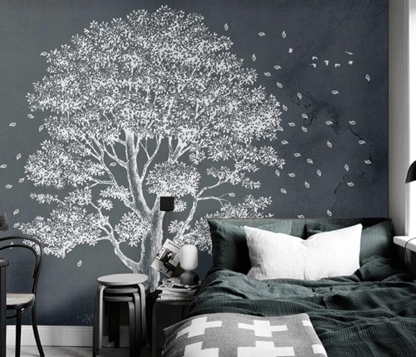 3D Gray Tree WC98 Wall Murals Wallpaper AJ Wallpaper 2 