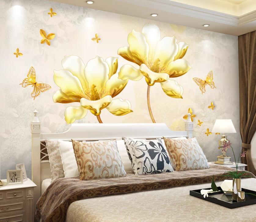 3D Golden Butterfly WC2353 Wall Murals