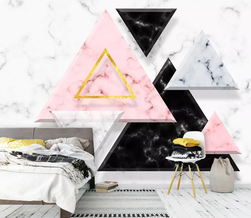 3D Pink Triangle WC2343 Wall Murals