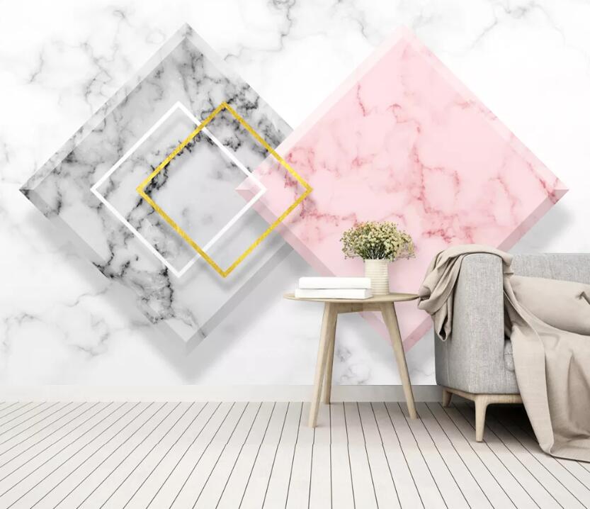 3D Pink Marble WC2339 Wall Murals